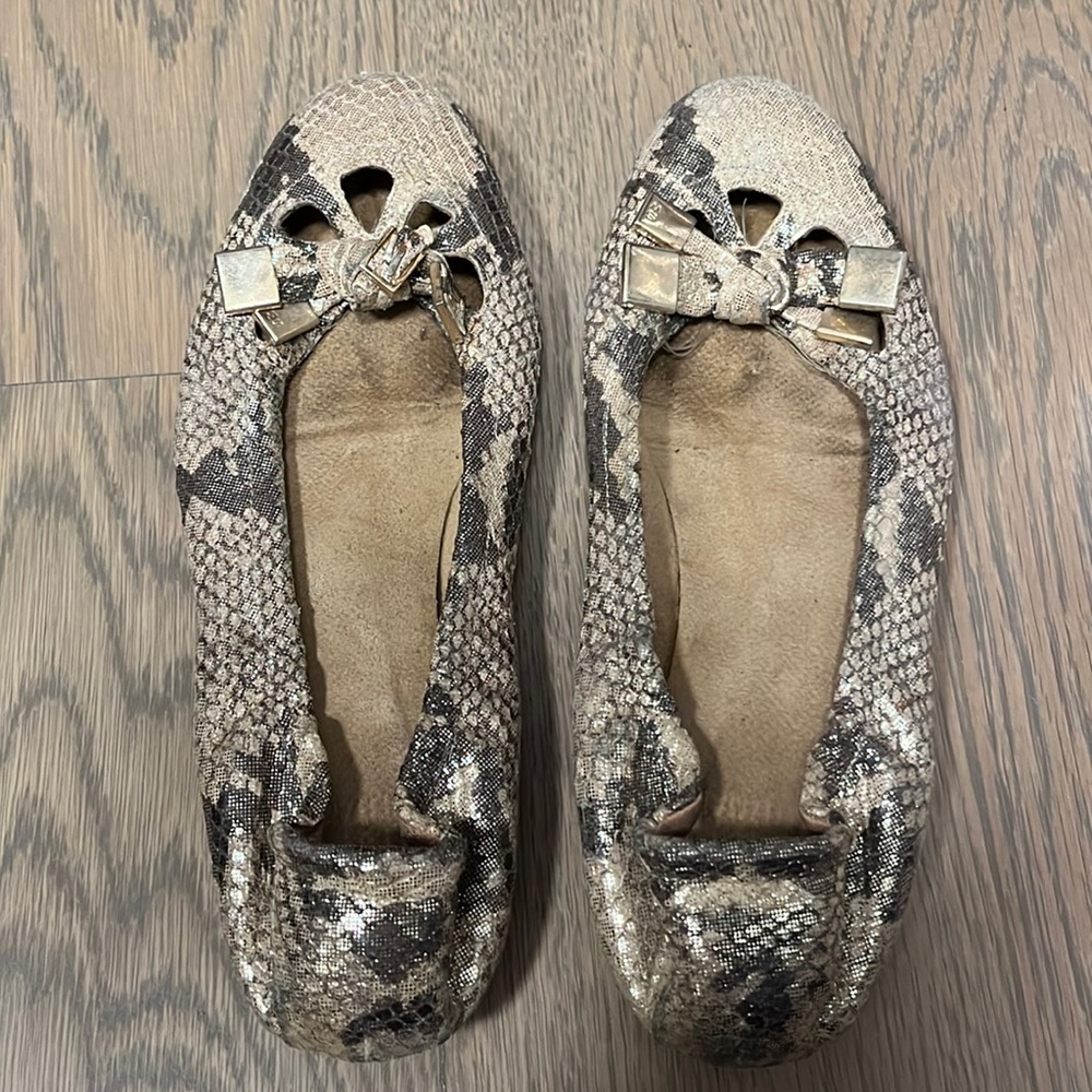 Stuart Weitzman metallic flat
